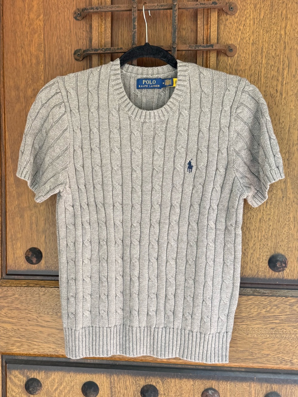 Polo by Ralph Lauren Stone Gray Short Sleeve Sweater  Size M